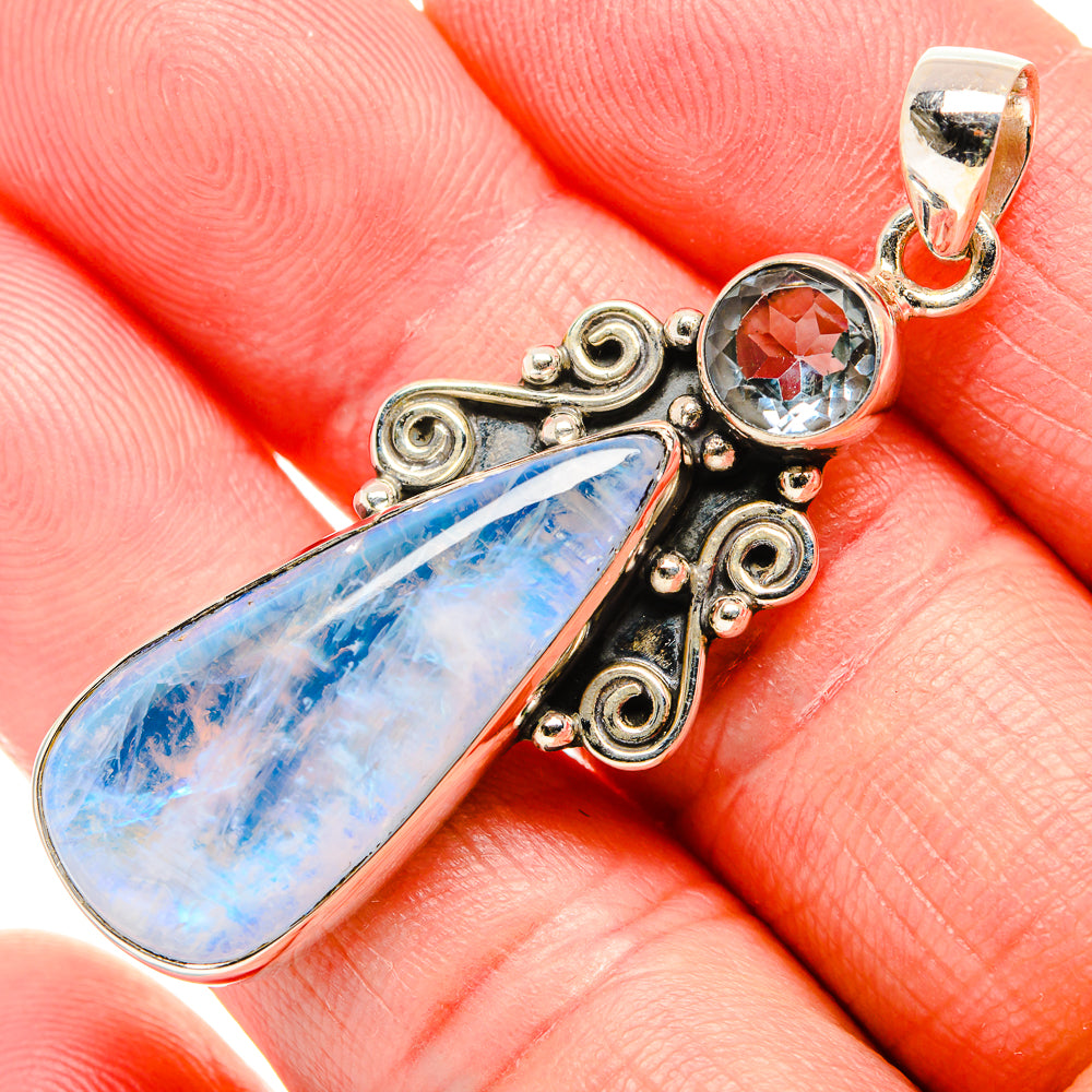Rainbow Moonstone Pendants handcrafted by Ana Silver Co - PD34787