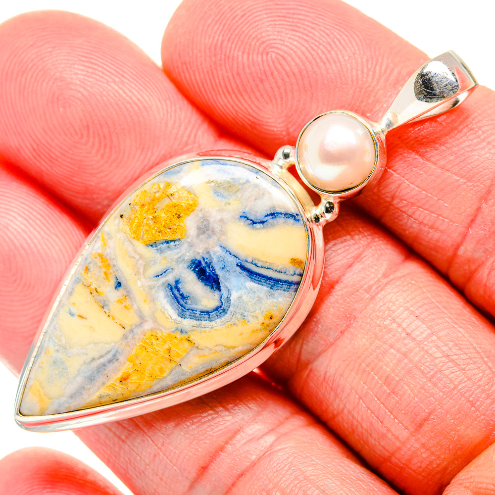 Blue Scheelite Pendants handcrafted by Ana Silver Co - PD34813