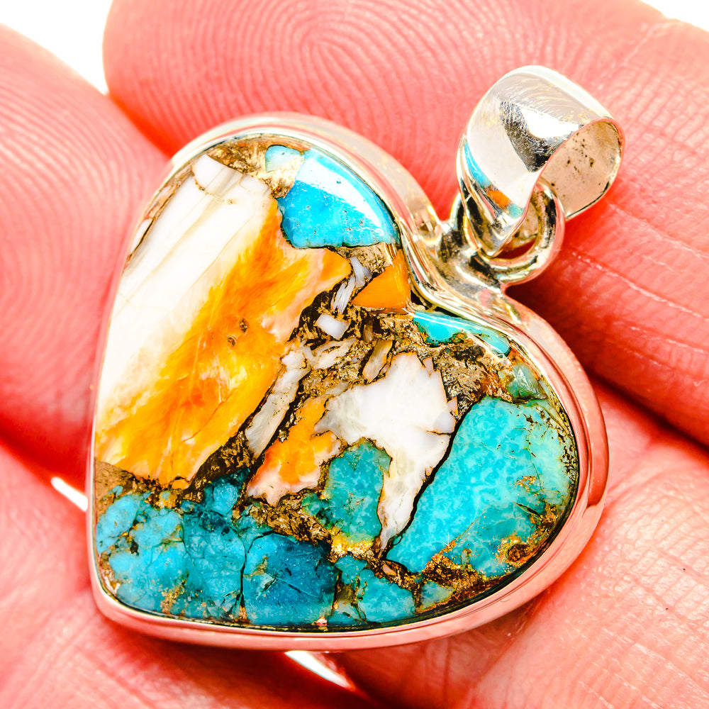 Spiny Oyster Turquoise Pendants handcrafted by Ana Silver Co - PD34815