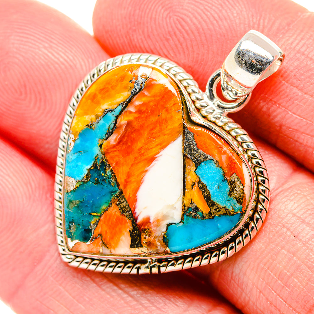 Spiny Oyster Turquoise Pendants handcrafted by Ana Silver Co - PD34819
