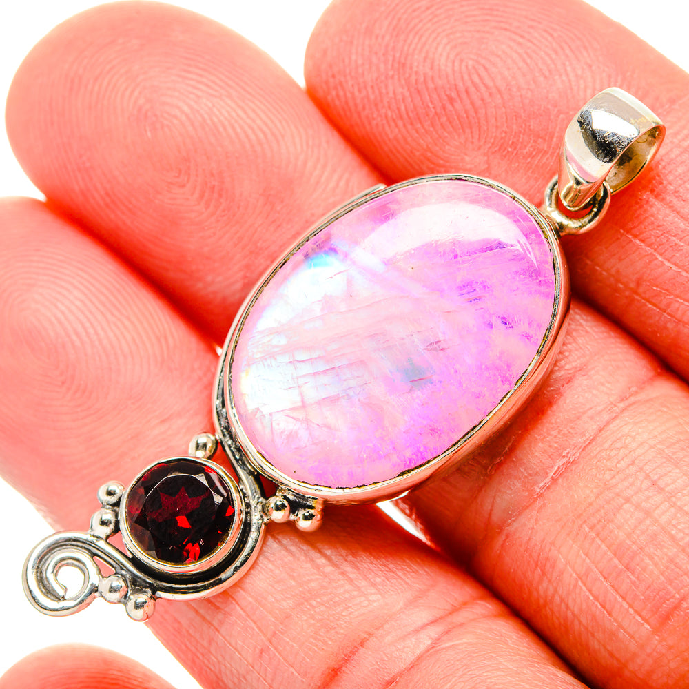 Pink Moonstone Pendants handcrafted by Ana Silver Co - PD34835