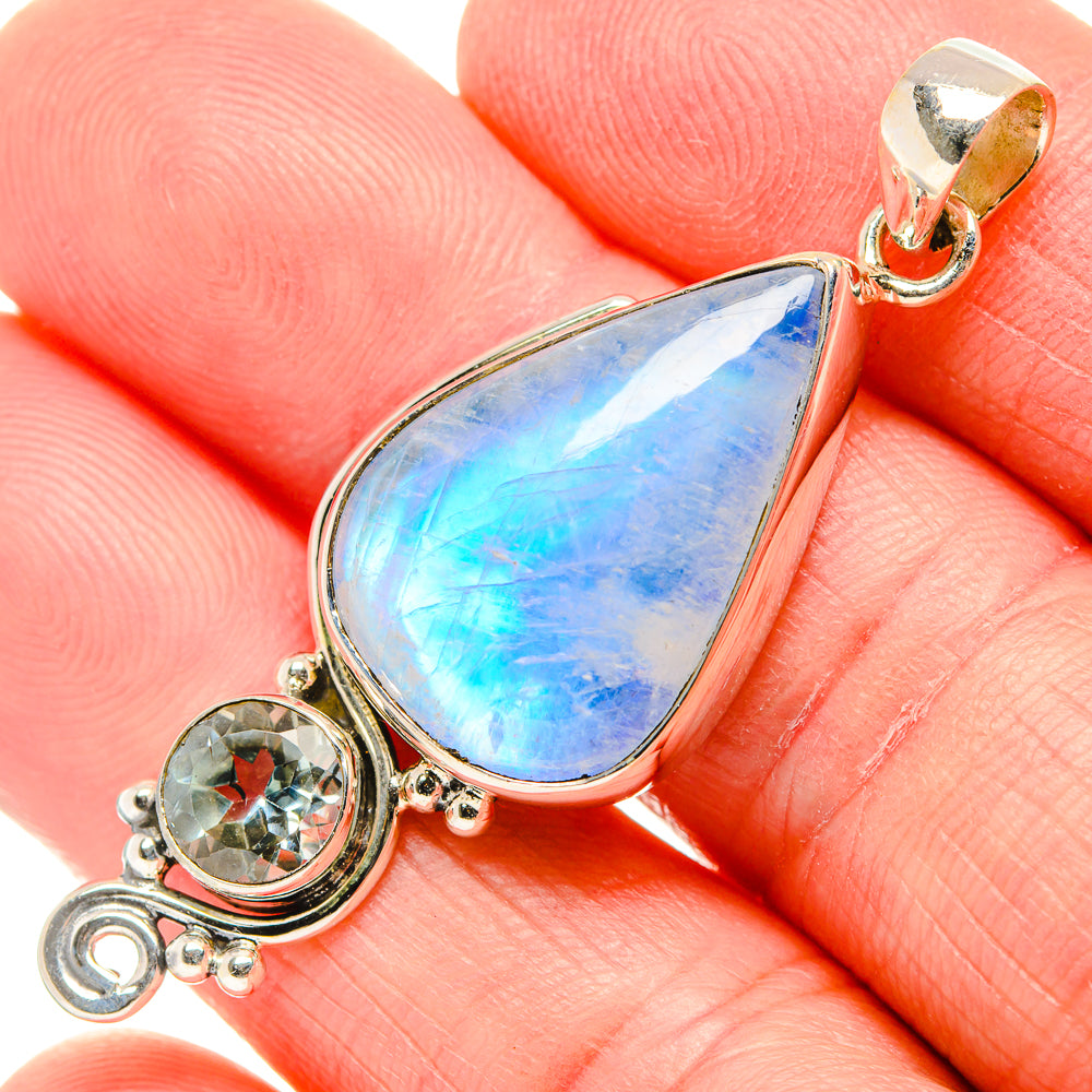 Rainbow Moonstone Pendants handcrafted by Ana Silver Co - PD34849