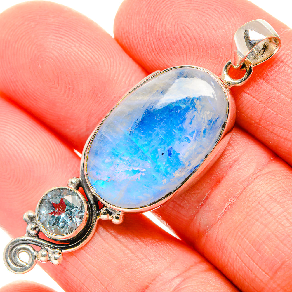 Rainbow Moonstone Pendants handcrafted by Ana Silver Co - PD34851