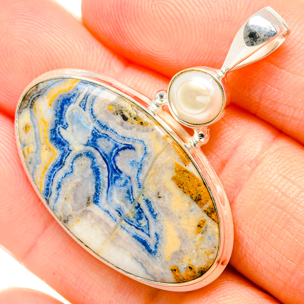 Blue Scheelite Pendants handcrafted by Ana Silver Co - PD34876