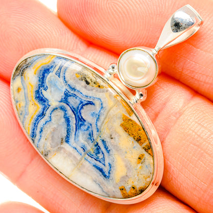 Blue Scheelite Pendants handcrafted by Ana Silver Co - PD34876