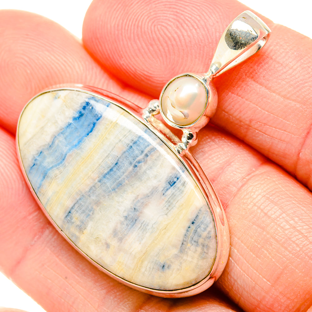 Blue Scheelite Pendants handcrafted by Ana Silver Co - PD34884