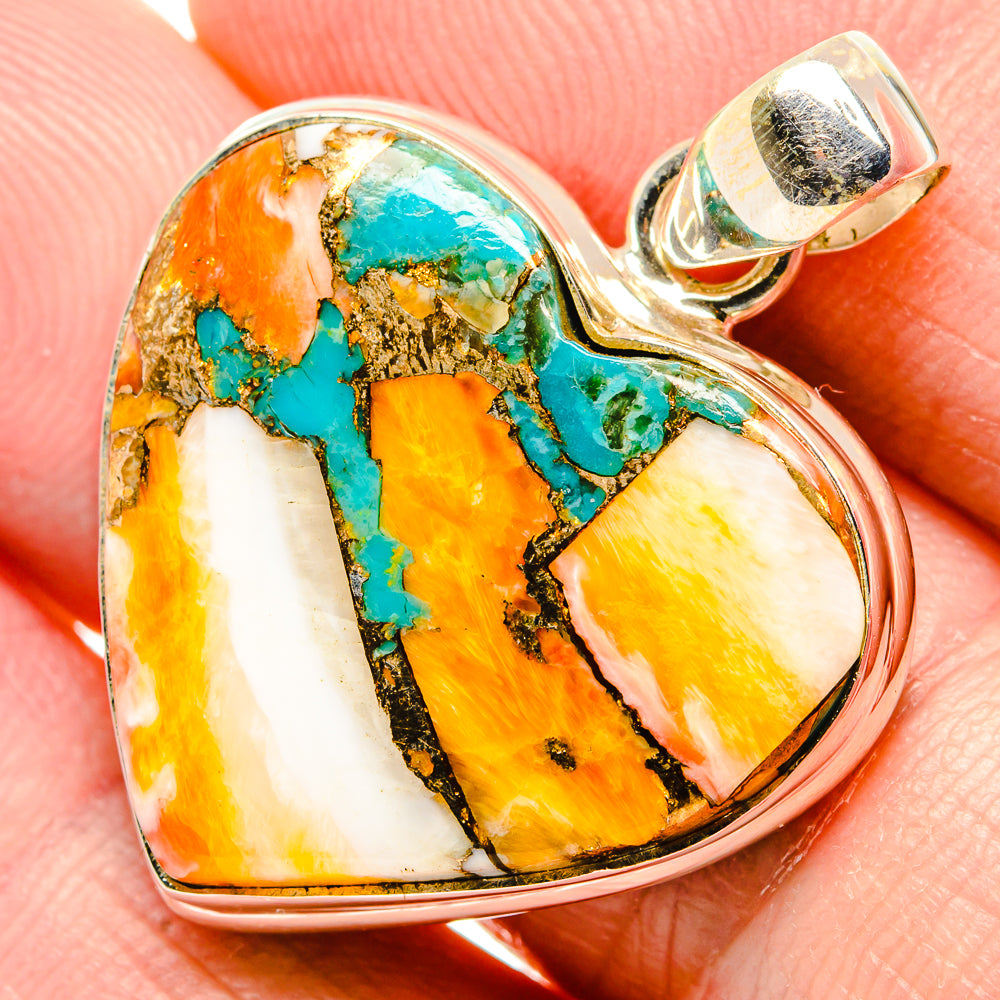 Spiny Oyster Turquoise Pendants handcrafted by Ana Silver Co - PD34889