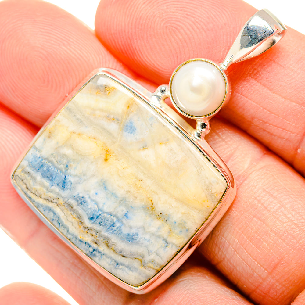 Blue Scheelite Pendants handcrafted by Ana Silver Co - PD34894