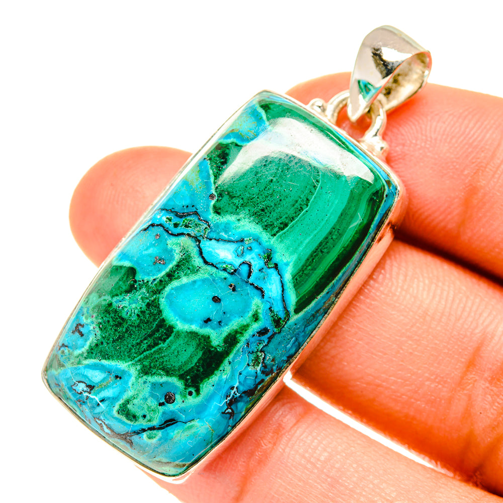 Malachite In Chrysocolla Pendants handcrafted by Ana Silver Co - PD3490