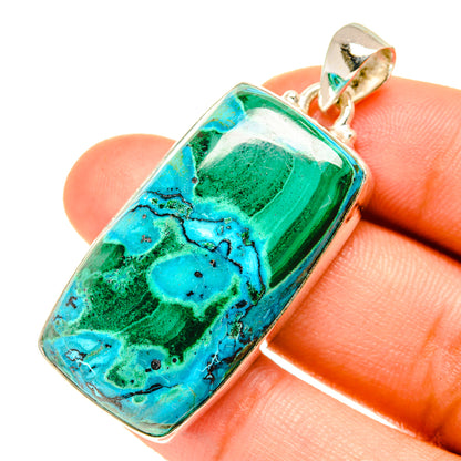 Malachite In Chrysocolla Pendants handcrafted by Ana Silver Co - PD3490