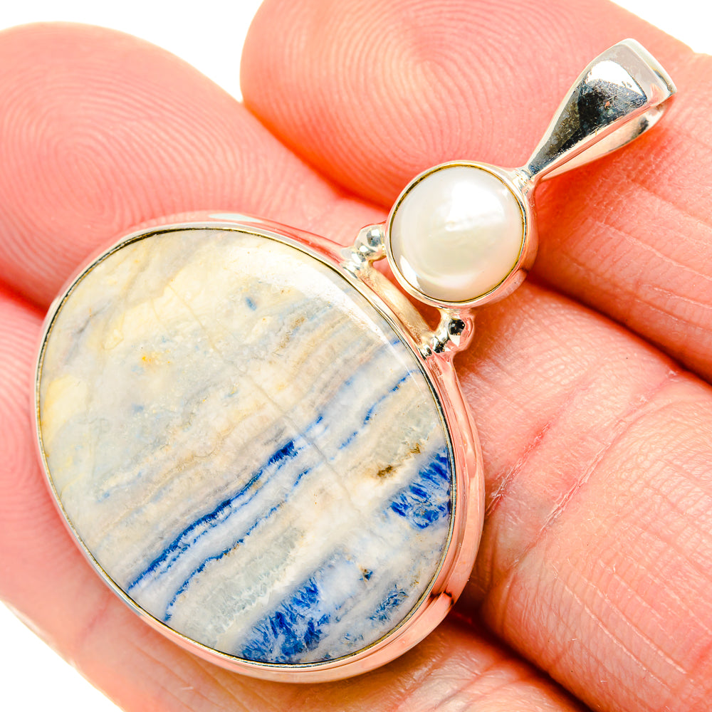 Blue Scheelite Pendants handcrafted by Ana Silver Co - PD34905