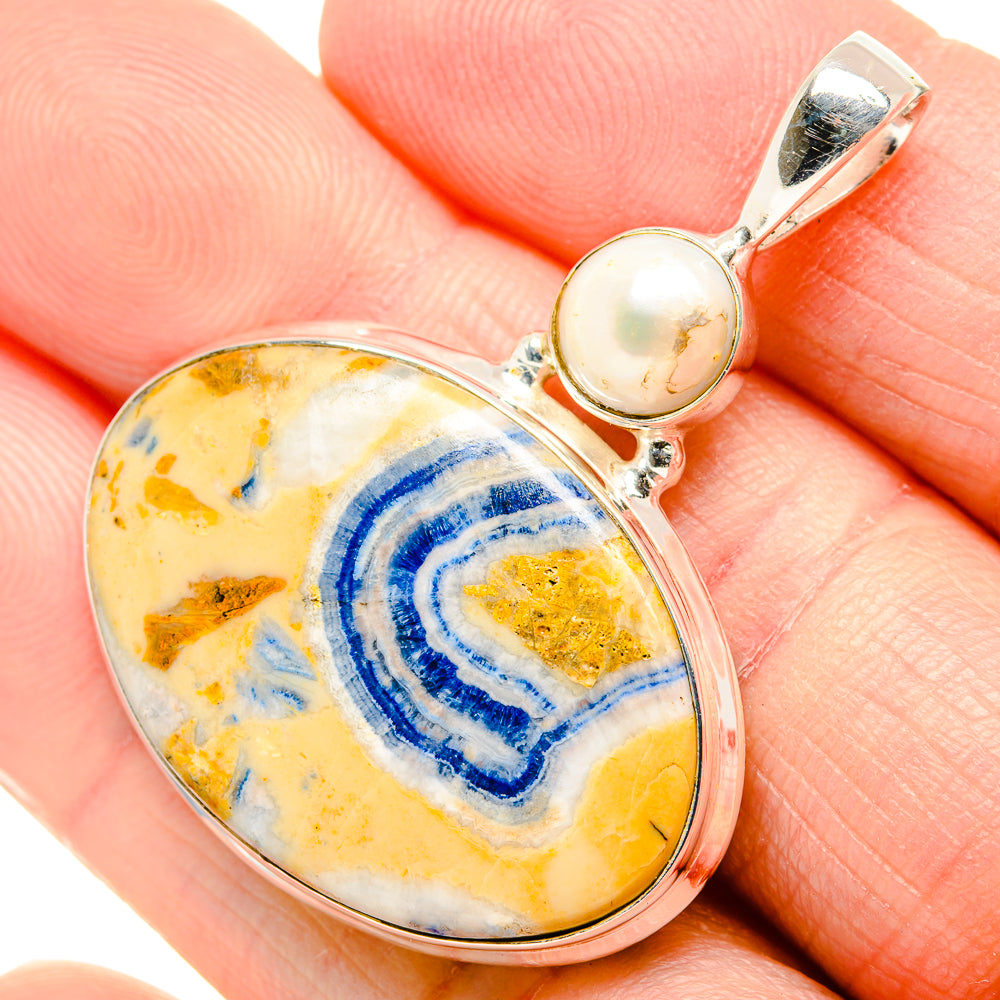 Blue Scheelite Pendants handcrafted by Ana Silver Co - PD34923