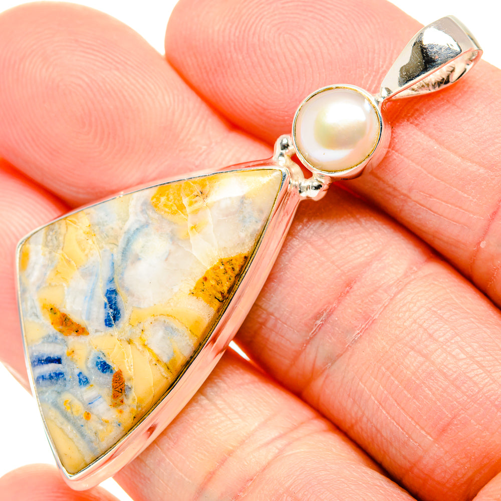 Blue Scheelite Pendants handcrafted by Ana Silver Co - PD34925