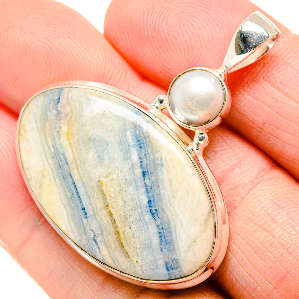 Blue Scheelite Pendants handcrafted by Ana Silver Co - PD34929