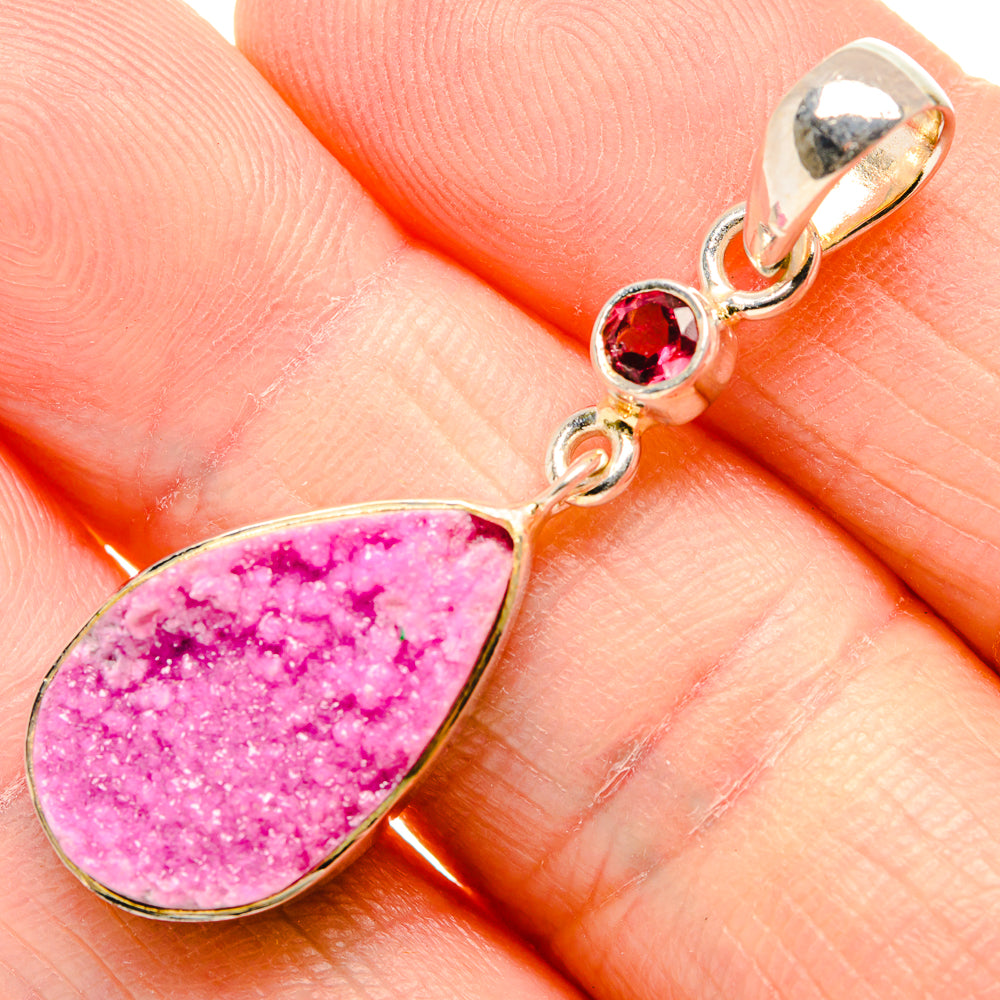 Cobalto Calcite Druzy Pendants handcrafted by Ana Silver Co - PD34935