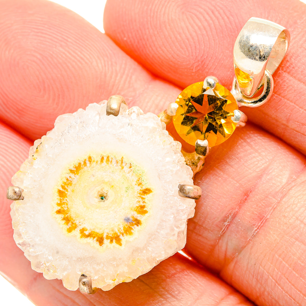 White Solar Quartz Pendants handcrafted by Ana Silver Co - PD34937