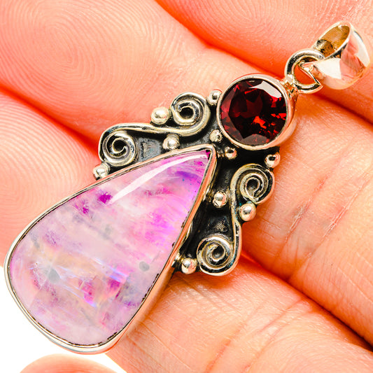 Pink Moonstone Pendants handcrafted by Ana Silver Co - PD34941