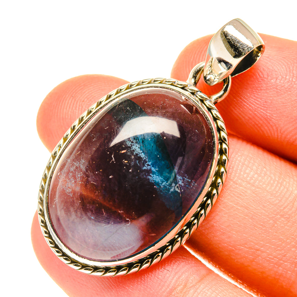 Blue Fluorite Pendants handcrafted by Ana Silver Co - PD3495