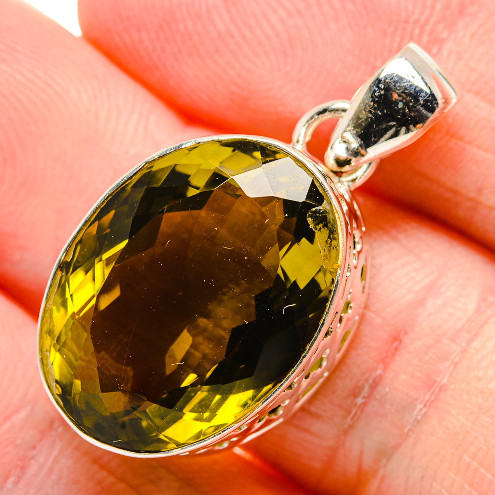 Olive Quartz Pendants handcrafted by Ana Silver Co - PD34952