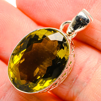 Olive Quartz Pendants handcrafted by Ana Silver Co - PD34952