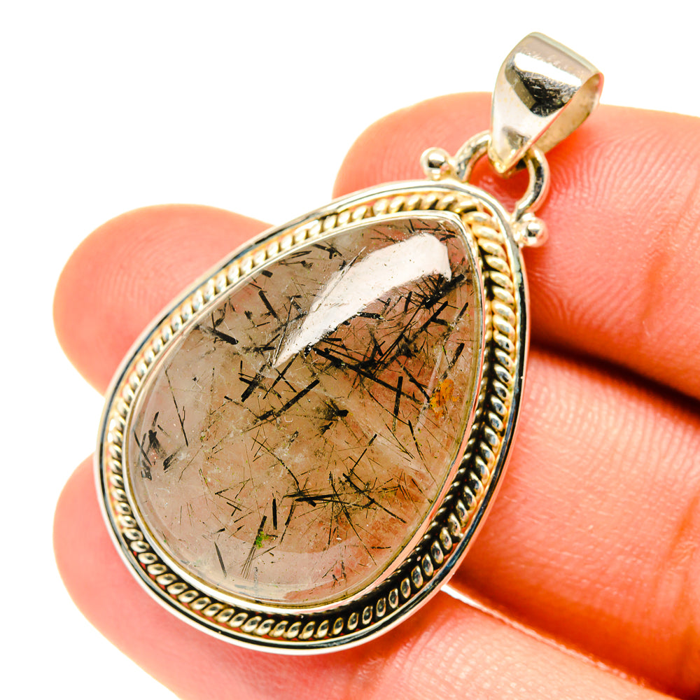 Tourmalinated Quartz Pendants handcrafted by Ana Silver Co - PD3496