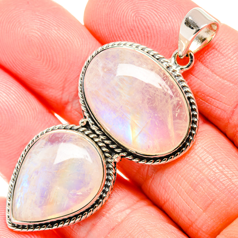 Rainbow Moonstone Pendants handcrafted by Ana Silver Co - PD34983