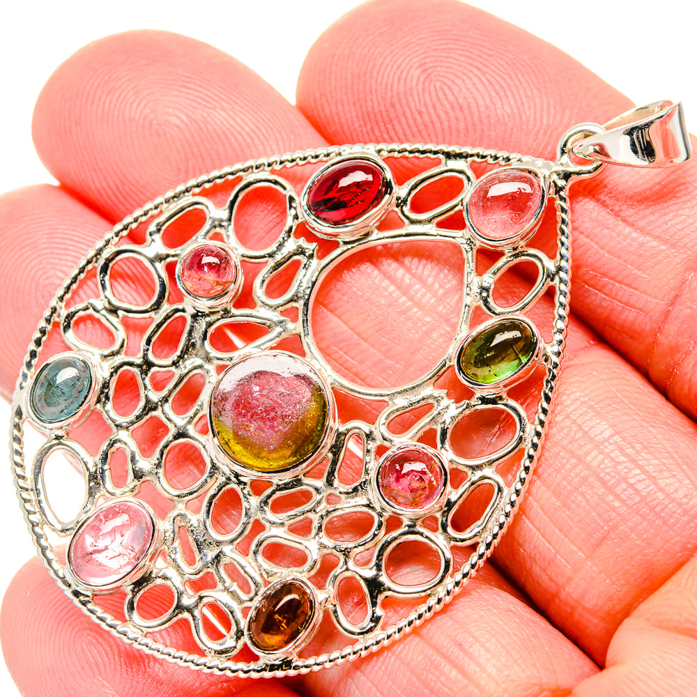 Watermelon Tourmaline Pendants handcrafted by Ana Silver Co - PD34997