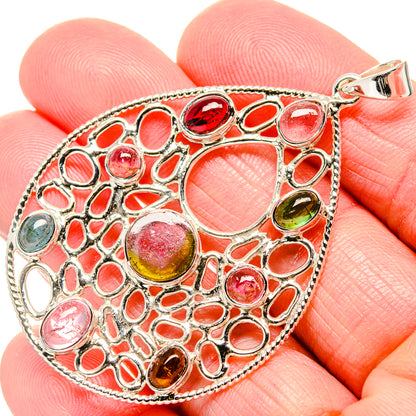 Watermelon Tourmaline Pendants handcrafted by Ana Silver Co - PD34997