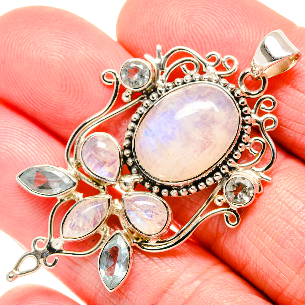Rainbow Moonstone Pendants handcrafted by Ana Silver Co - PD35003