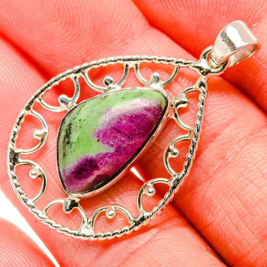 Ruby Zoisite Pendants handcrafted by Ana Silver Co - PD35039