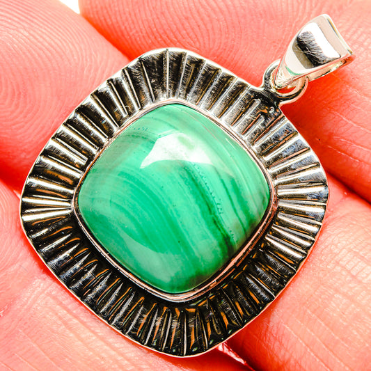 Malachite Pendants handcrafted by Ana Silver Co - PD35056