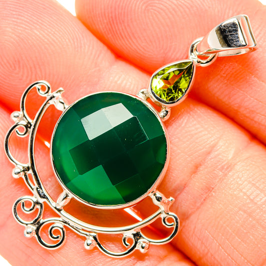 Green Onyx Pendants handcrafted by Ana Silver Co - PD35074