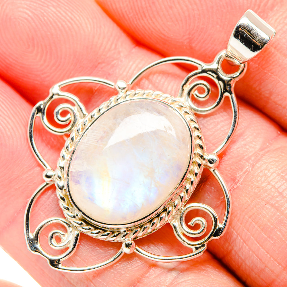 Rainbow Moonstone Pendants handcrafted by Ana Silver Co - PD35091