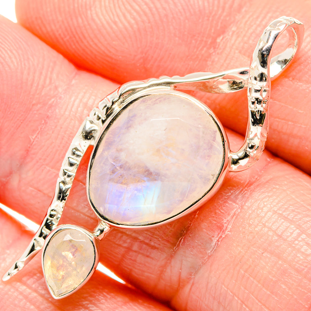 Rainbow Moonstone Pendants handcrafted by Ana Silver Co - PD35092