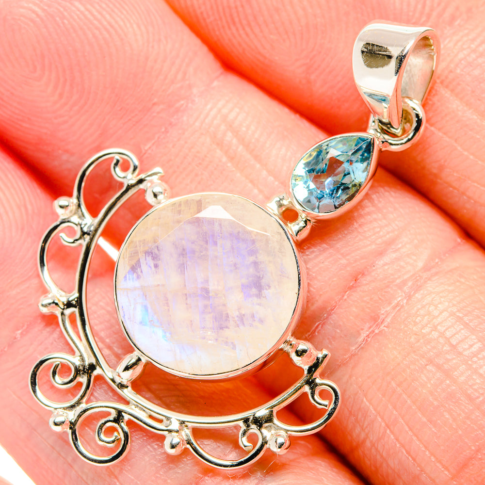 Rainbow Moonstone Pendants handcrafted by Ana Silver Co - PD35102