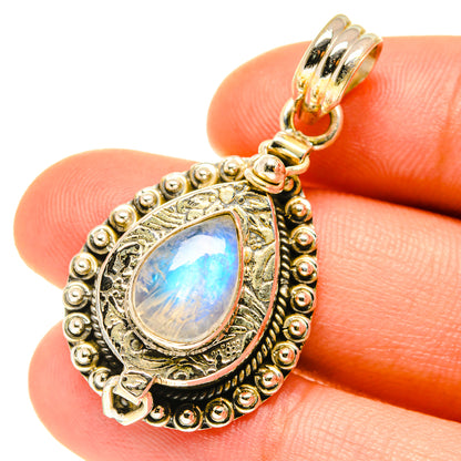 Rainbow Moonstone Pendants handcrafted by Ana Silver Co - PD3511