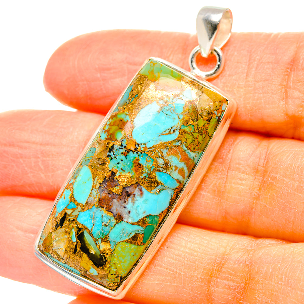 Kingman Mohave Turquoise Pendants handcrafted by Ana Silver Co - PD35120