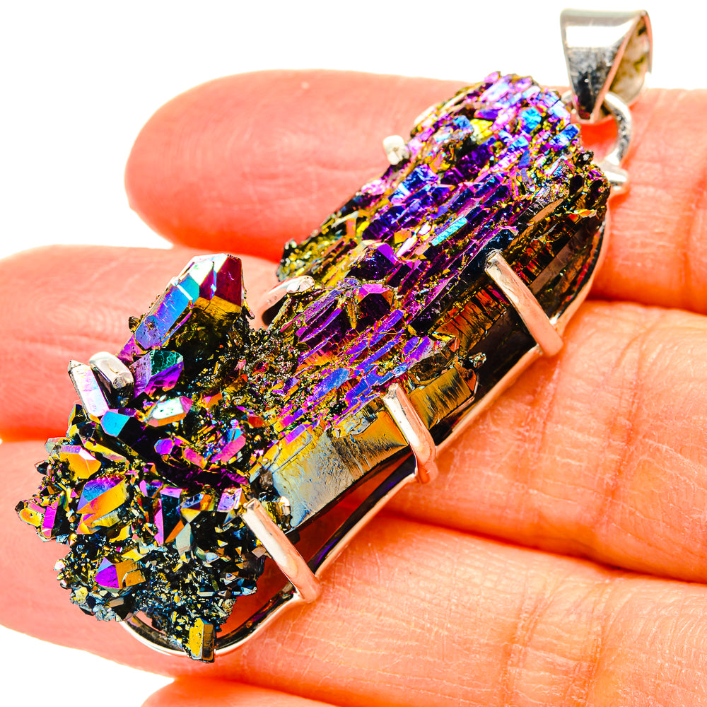 Titanium Sunshine Druzy Pendants handcrafted by Ana Silver Co - PD35122