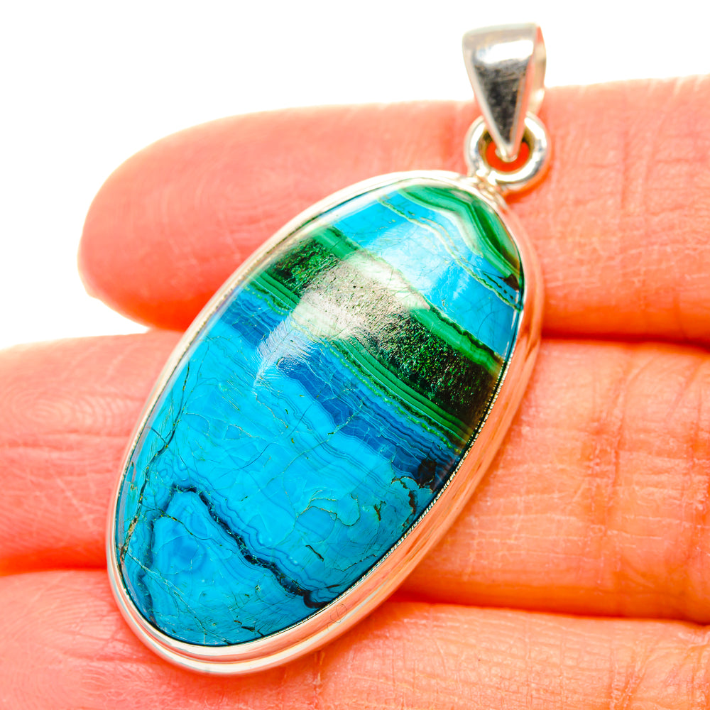 Malachite In Chrysocolla Pendants handcrafted by Ana Silver Co - PD35124