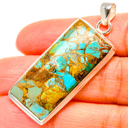 Kingman Mohave Turquoise Pendants handcrafted by Ana Silver Co - PD35127