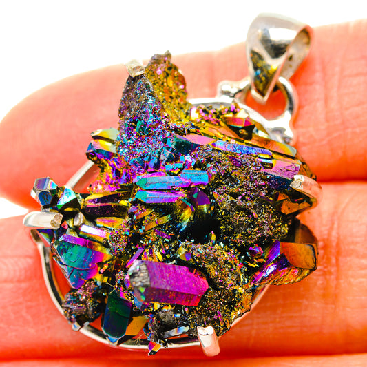 Titanium Sunshine Druzy Pendants handcrafted by Ana Silver Co - PD35129
