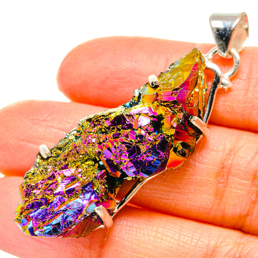 Titanium Sunshine Druzy Pendants handcrafted by Ana Silver Co - PD35135
