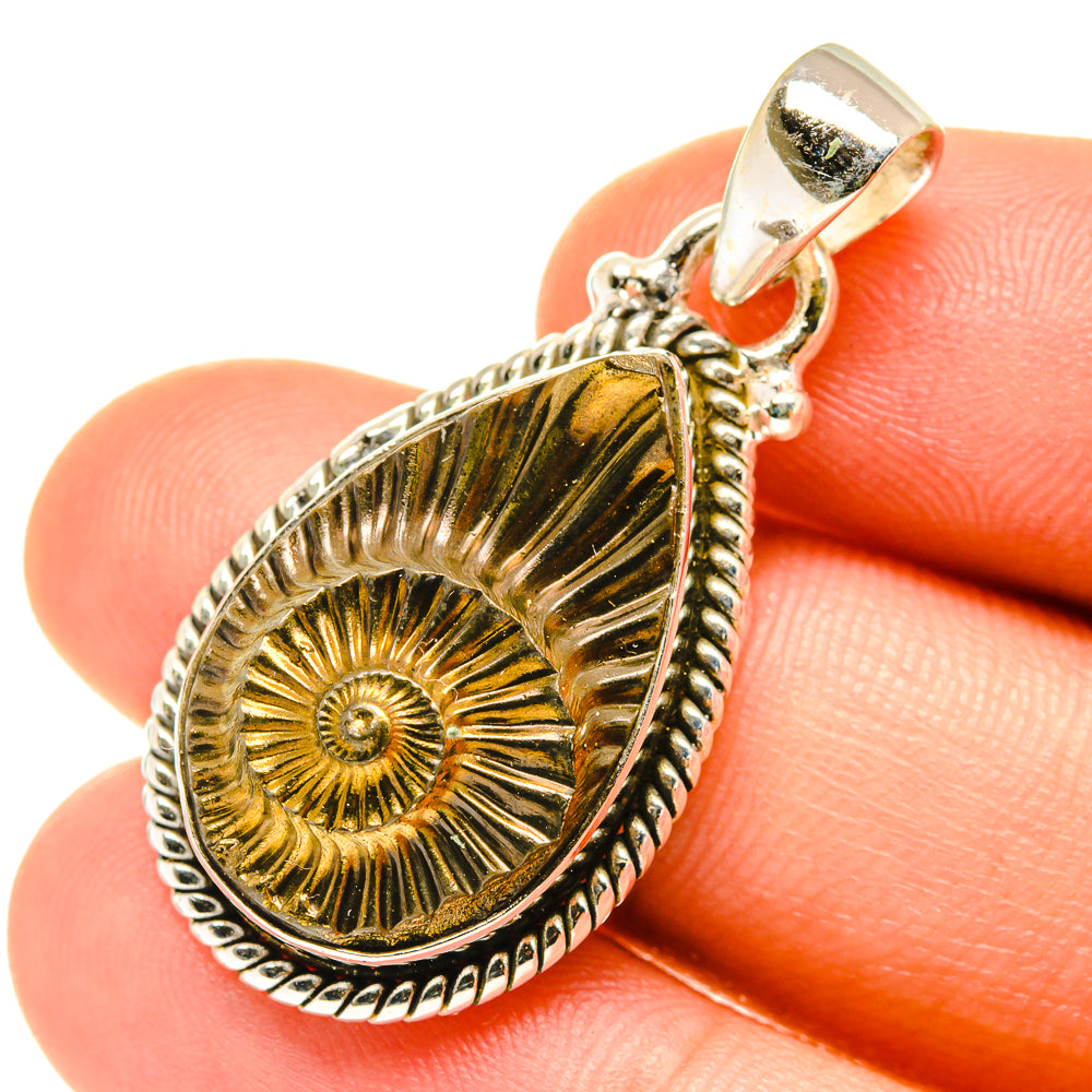 Pyrite Fossil Pendants handcrafted by Ana Silver Co - PD3514