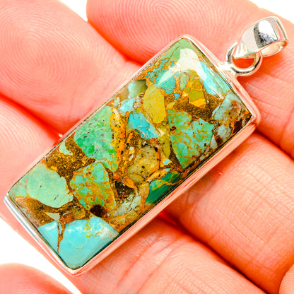 Kingman Mohave Turquoise Pendants handcrafted by Ana Silver Co - PD35171