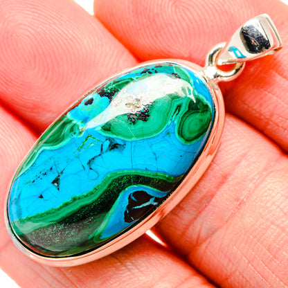 Malachite In Chrysocolla Pendants handcrafted by Ana Silver Co - PD35179