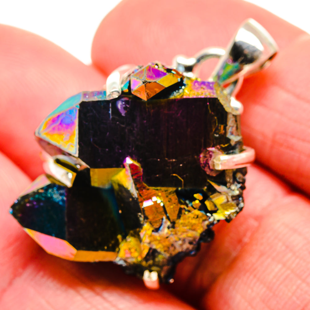 Titanium Sunshine Druzy Pendants handcrafted by Ana Silver Co - PD35193