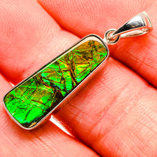 Ammolite Pendants handcrafted by Ana Silver Co - PD35231-SS - Photo 2