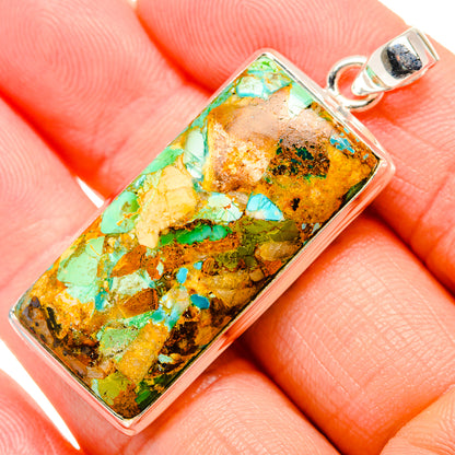 Kingman Mohave Turquoise Pendants handcrafted by Ana Silver Co - PD35232
