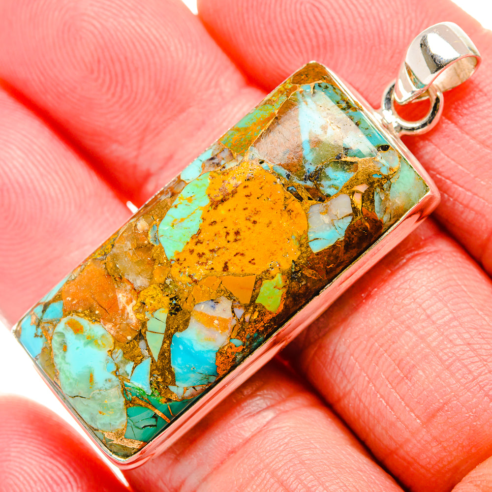 Kingman Mohave Turquoise Pendants handcrafted by Ana Silver Co - PD35237