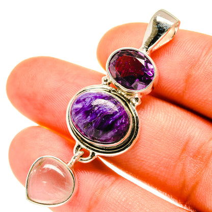 Charoite Pendants handcrafted by Ana Silver Co - PD3524